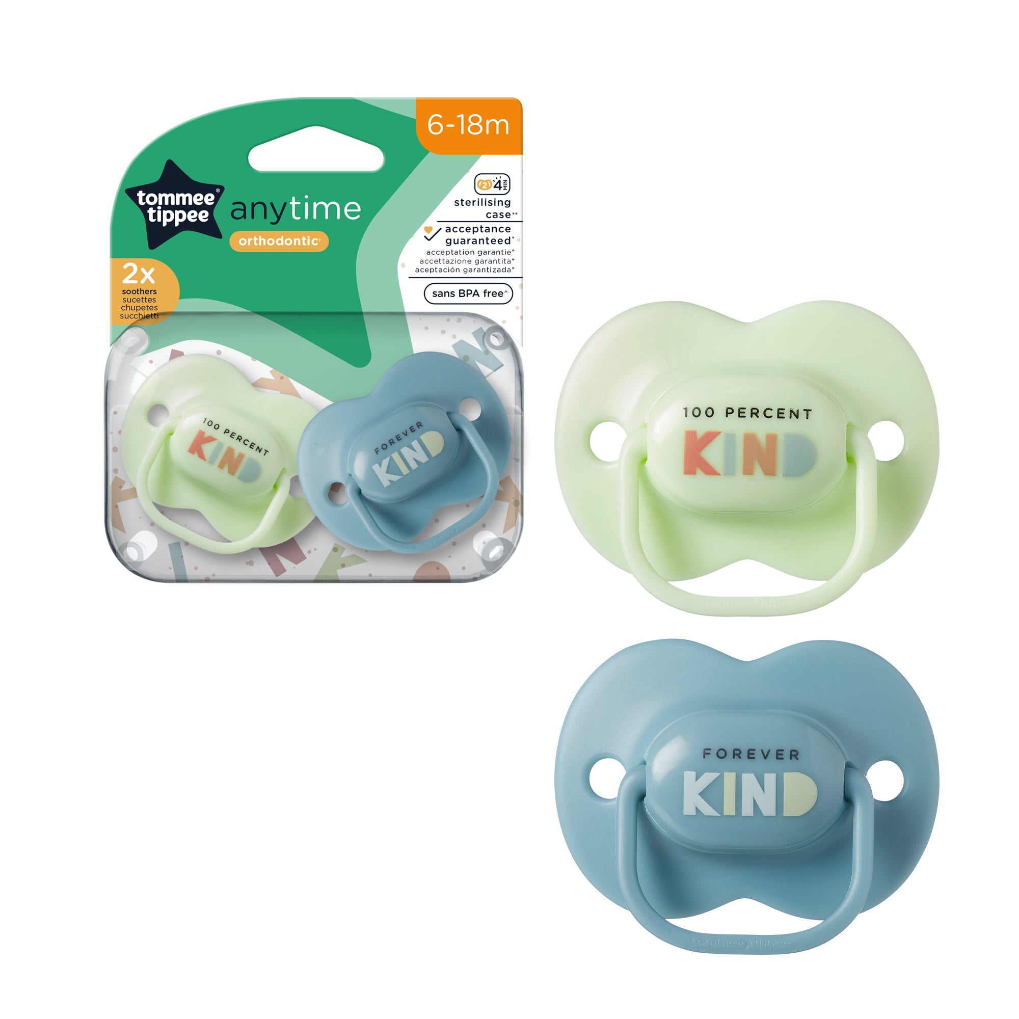 Tommee Tippee Anytime Soother 6-18m 2pk