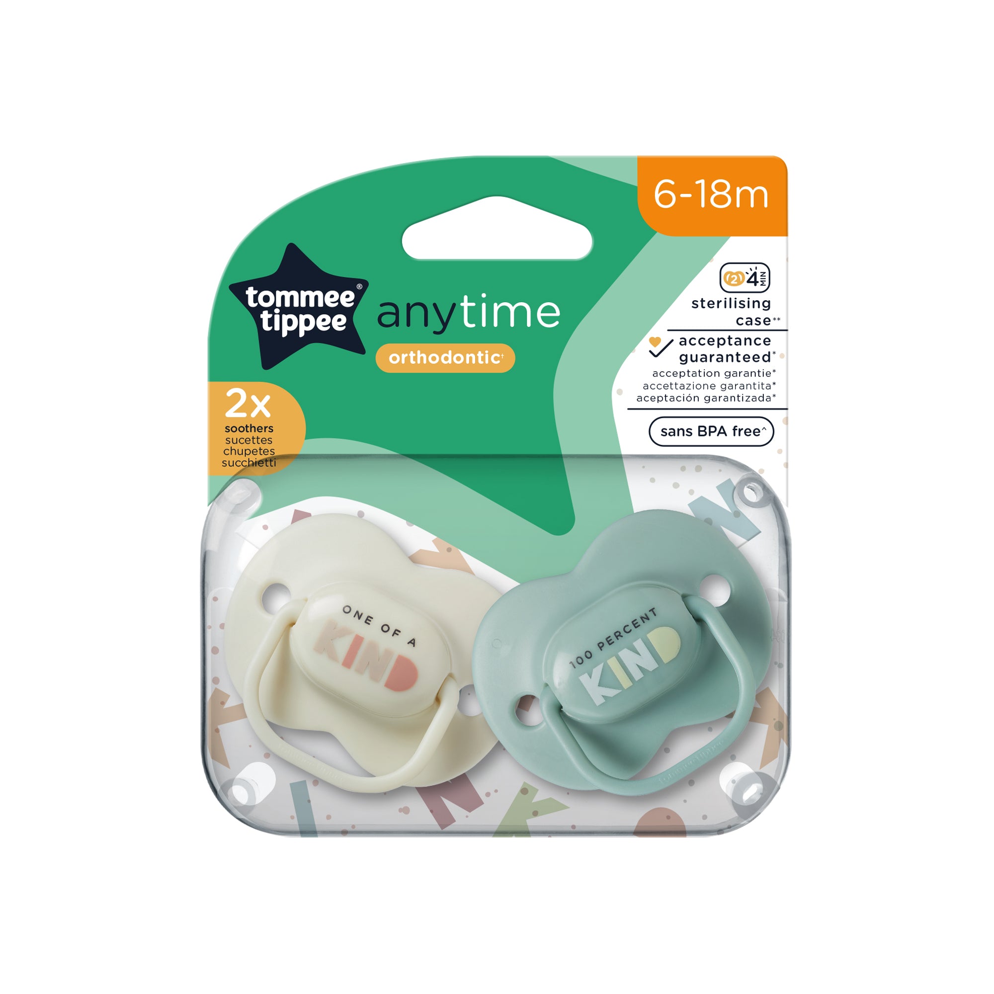 Tommee Tippee Anytime Soother 6-18m 2pk