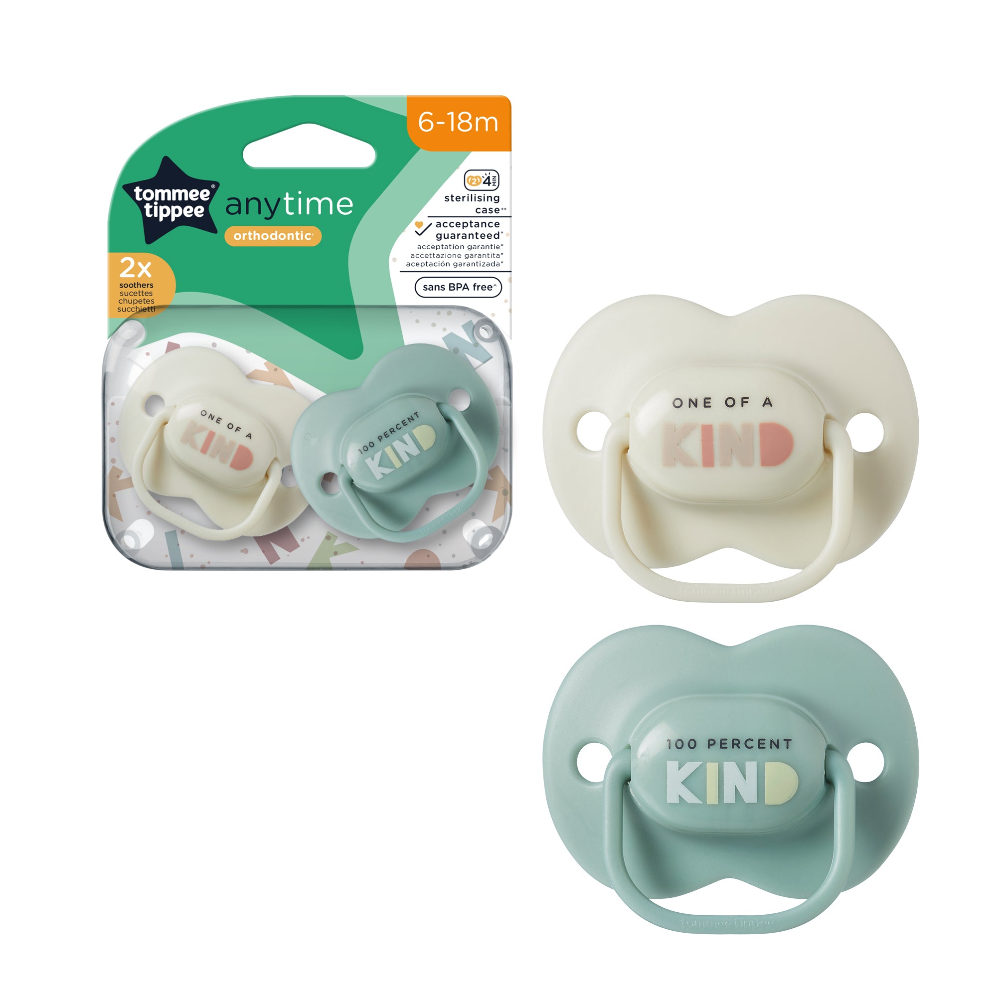 Tommee Tippee Anytime Soother 6-18m 2pk