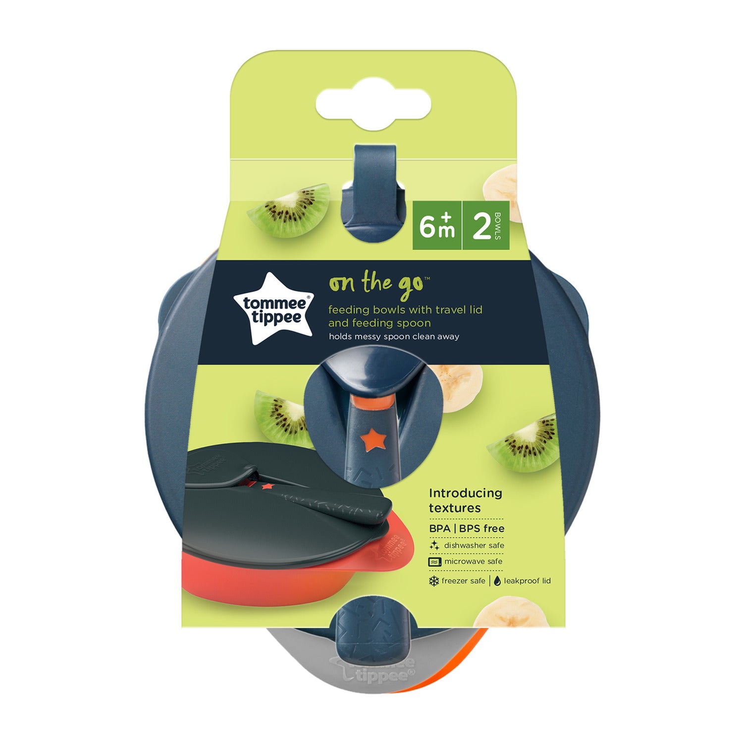 Tommee Tippee Easy Scoop Feeding Bowls With Travel Lid And Spoon