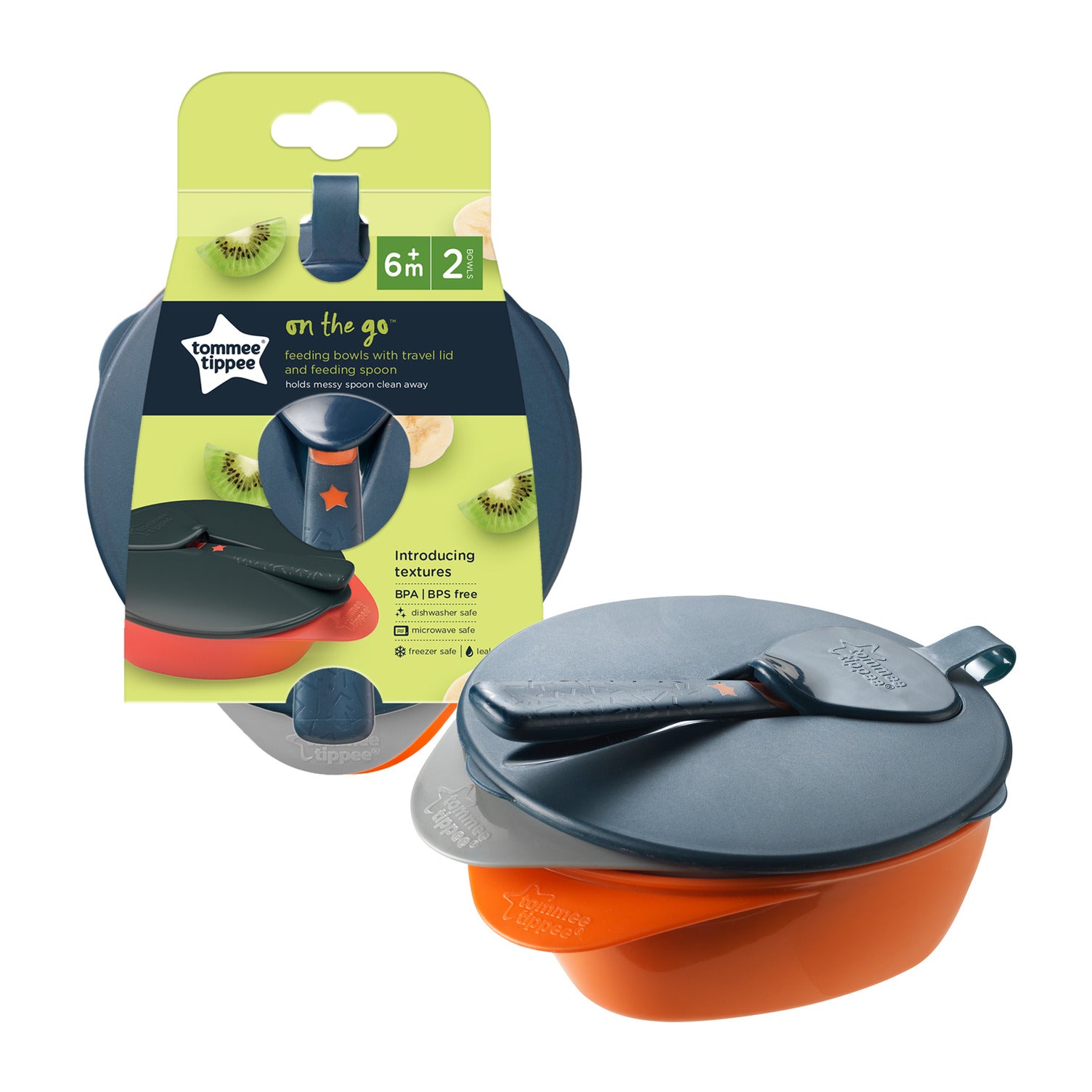 Tommee Tippee Easy Scoop Feeding Bowls With Travel Lid And Spoon