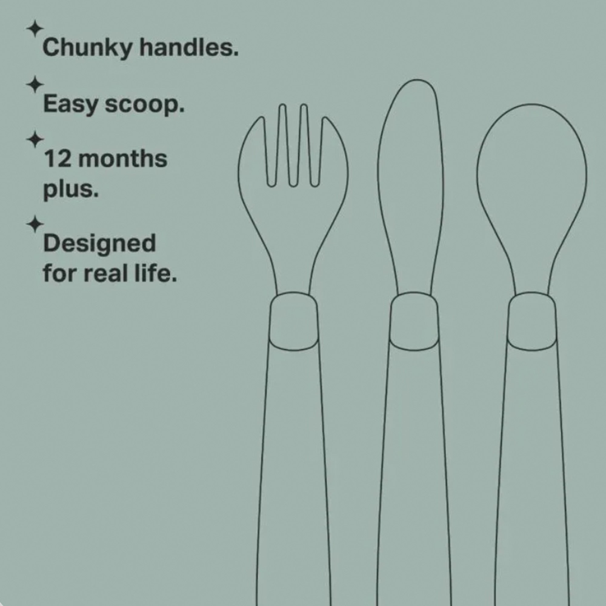 Tommee Tippee Grown Up Stainless Steel First Cutlery Set