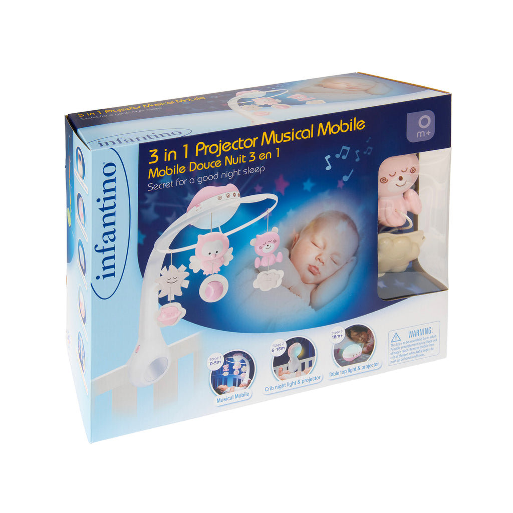 3-in-1 Projector Musical Mobile (Pink)