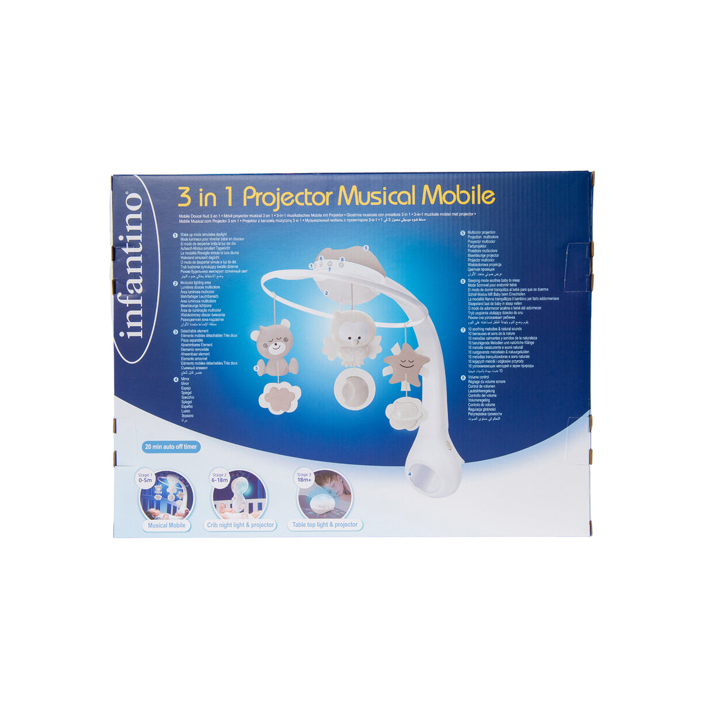 3-in-1 Projector Musical Mobile (ECRU)