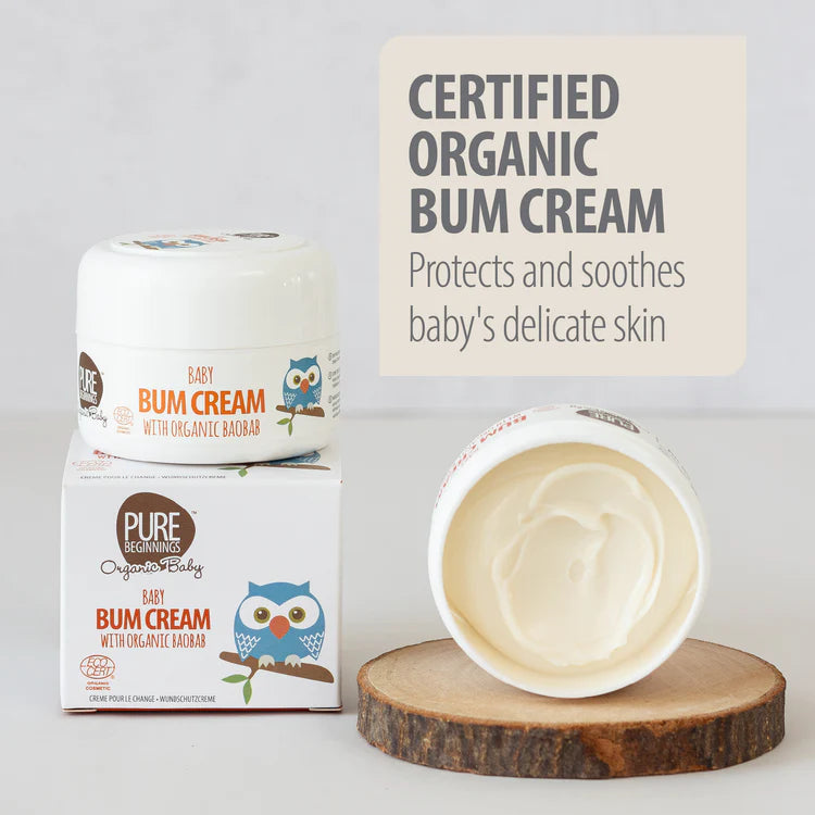 Organic Baby Bum Cream | With Organic Baobab | Nappy Rash Barrier & Cloth Safe