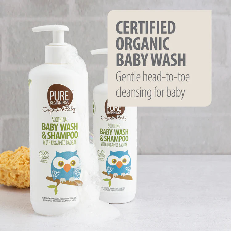 Organic Soothing Baby Wash & Shampoo | With Organic Baobab | SLS-Free & Safe for Newborns