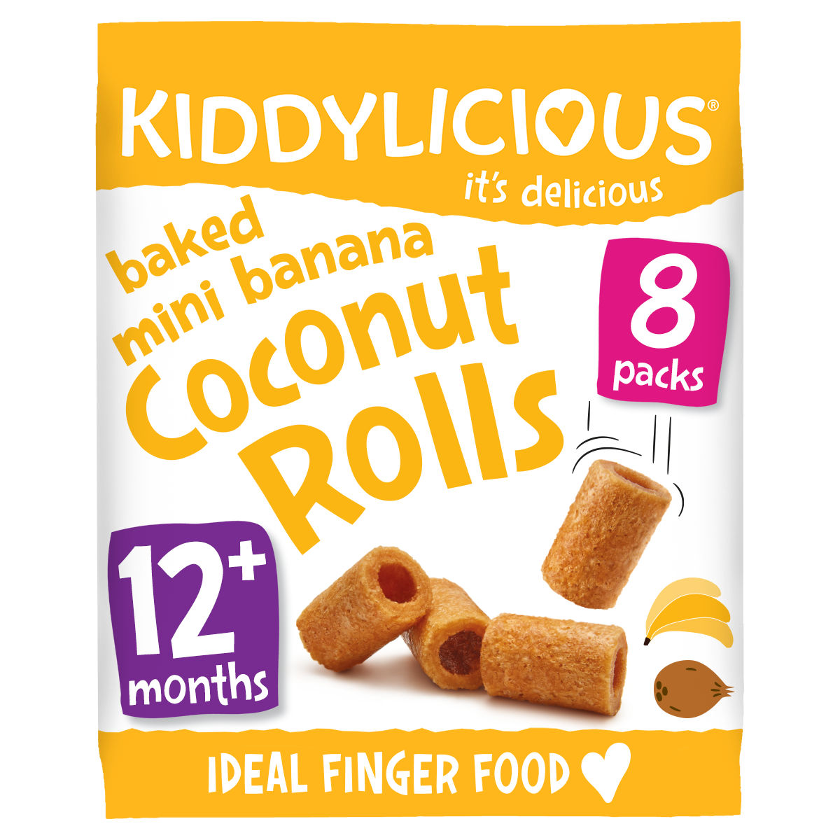 Kiddylicious Mini Banana Coconut Rolls 54,4g (8 x 6.8g)