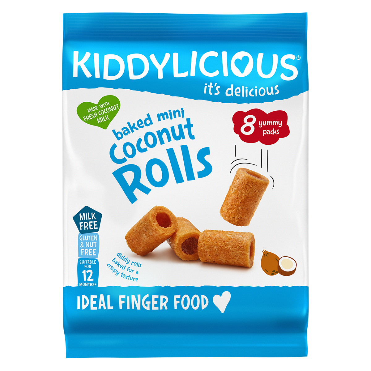 Kiddylicious Mini Coconut Rolls Original 54,4g (8 x 6.8g)