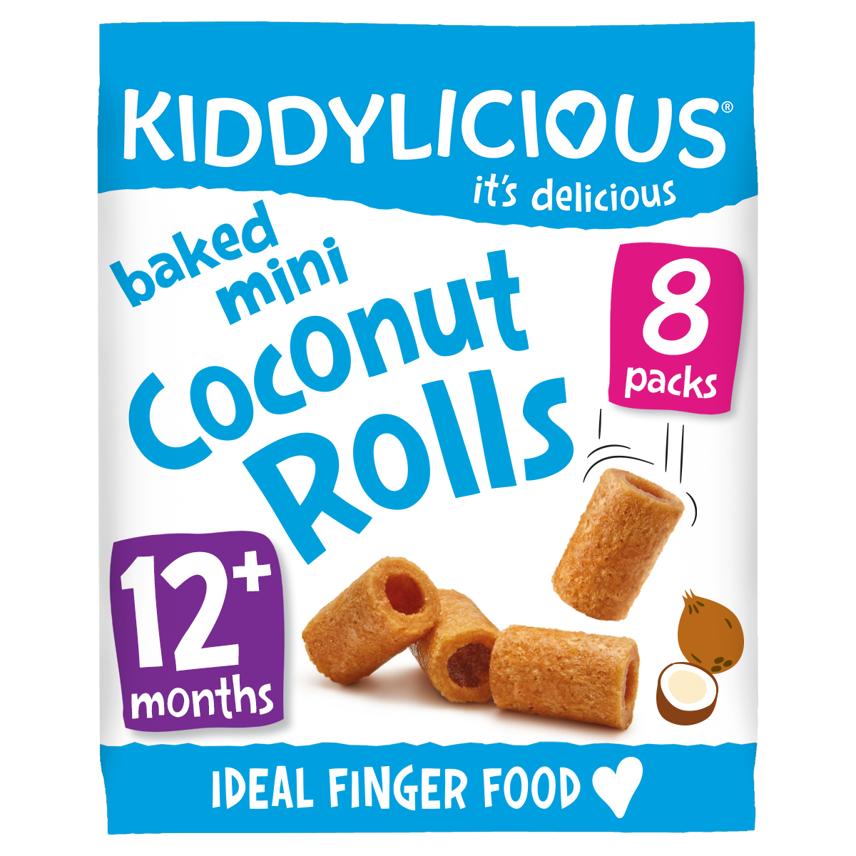 Kiddylicious Mini Coconut Rolls Original 54,4g (8 x 6.8g)