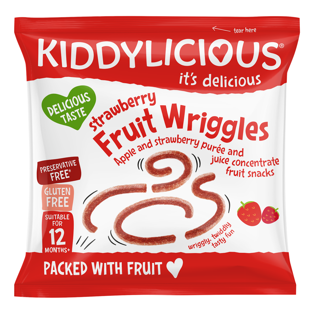 Kiddylicious Wriggles Strawberry 12g