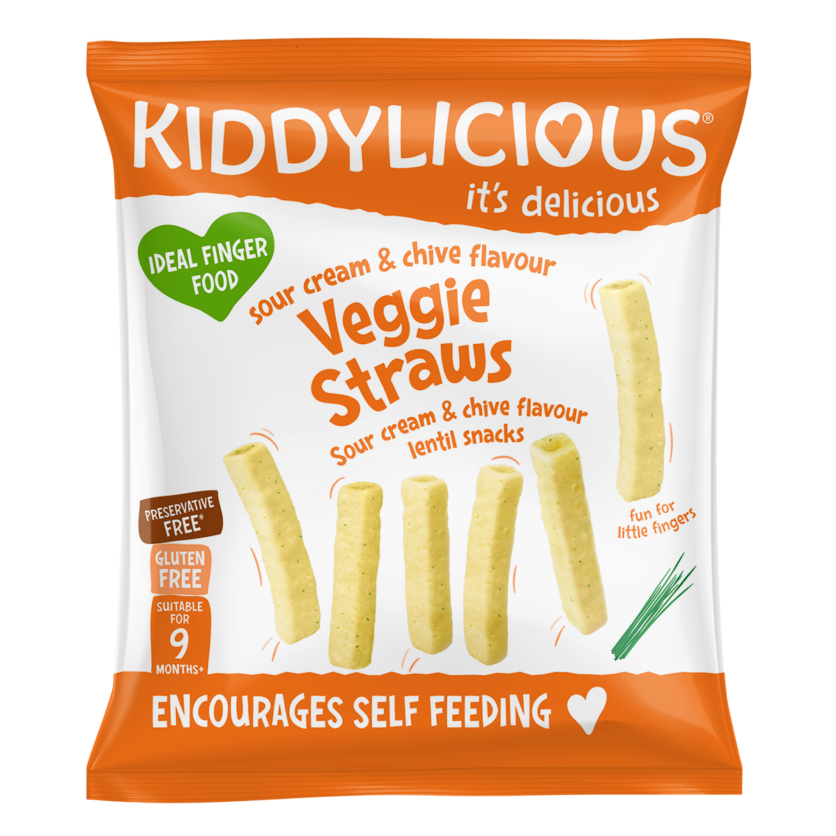 Kiddylicious Sour Cream & Chives Veggie Straws 15g