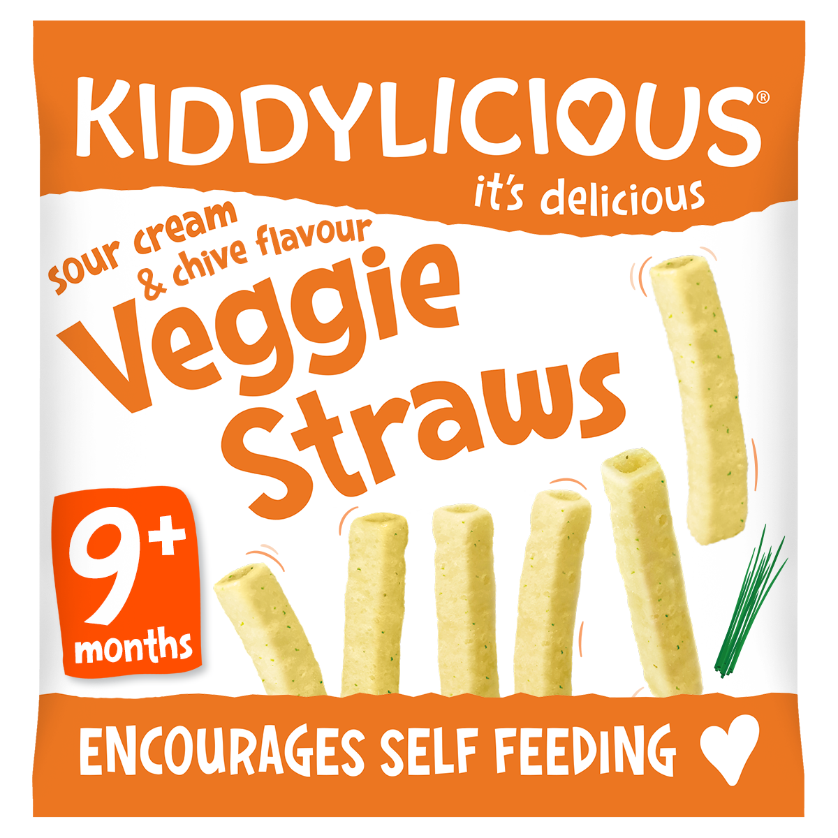 Kiddylicious Sour Cream & Chives Veggie Straws 15g