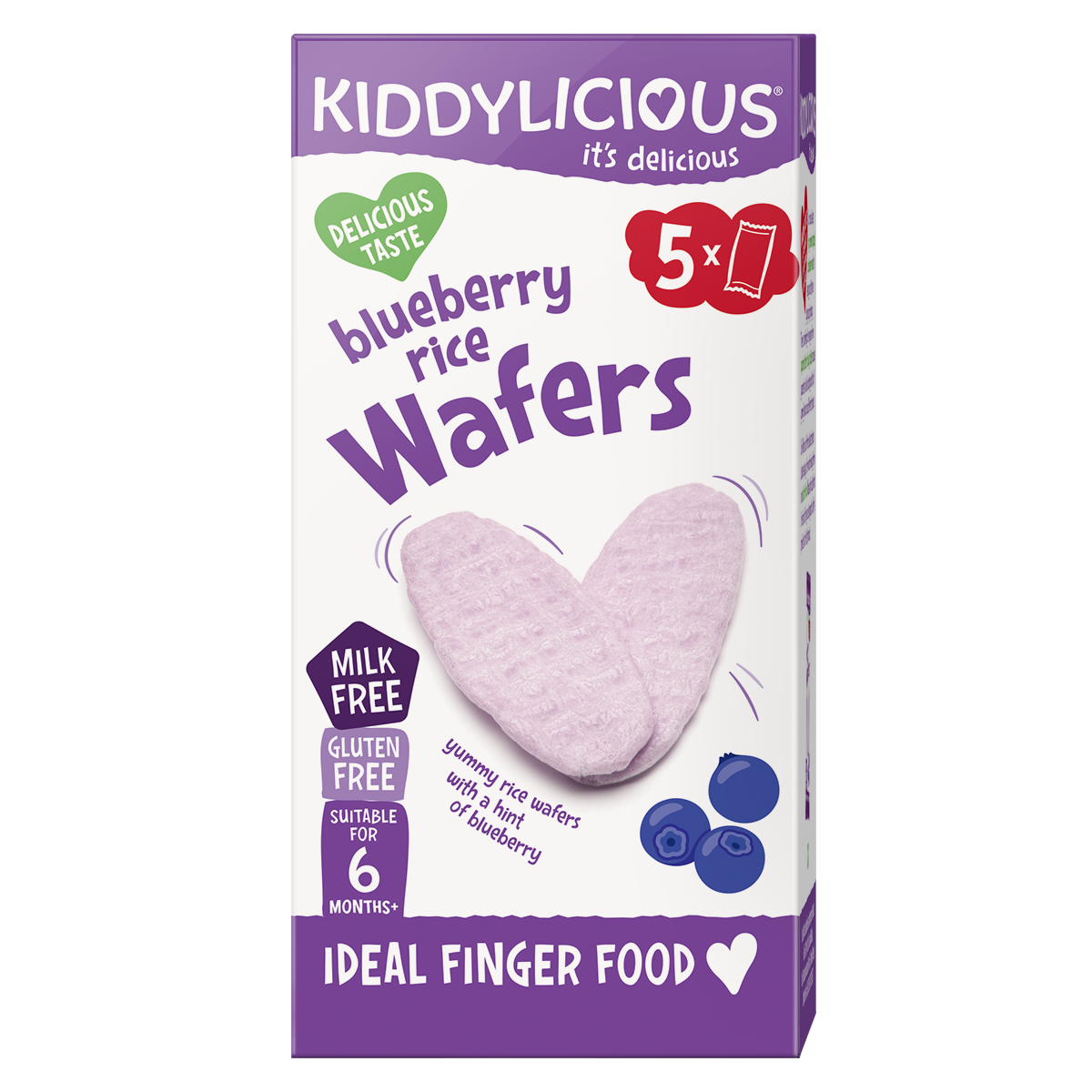 Kiddylicious Mini Wafers - Blueberry 20g (5x4g)