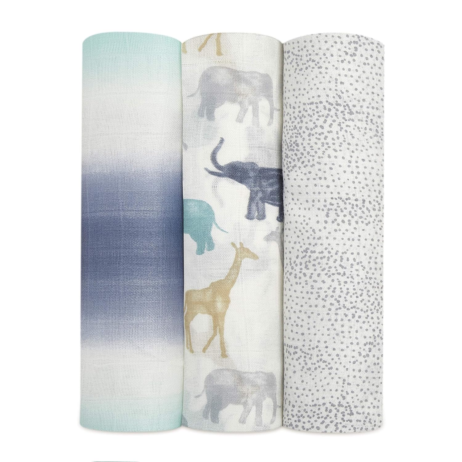 A+A Silky Soft Bamboo Muslin Swaddle - 3pk - Soft Expedition