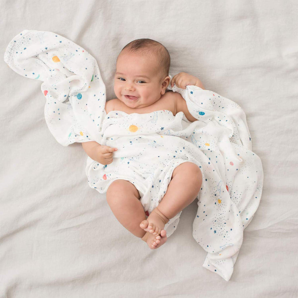 A+A Silky Soft Bamboo Muslin Swaddle 3pck - Stargaze