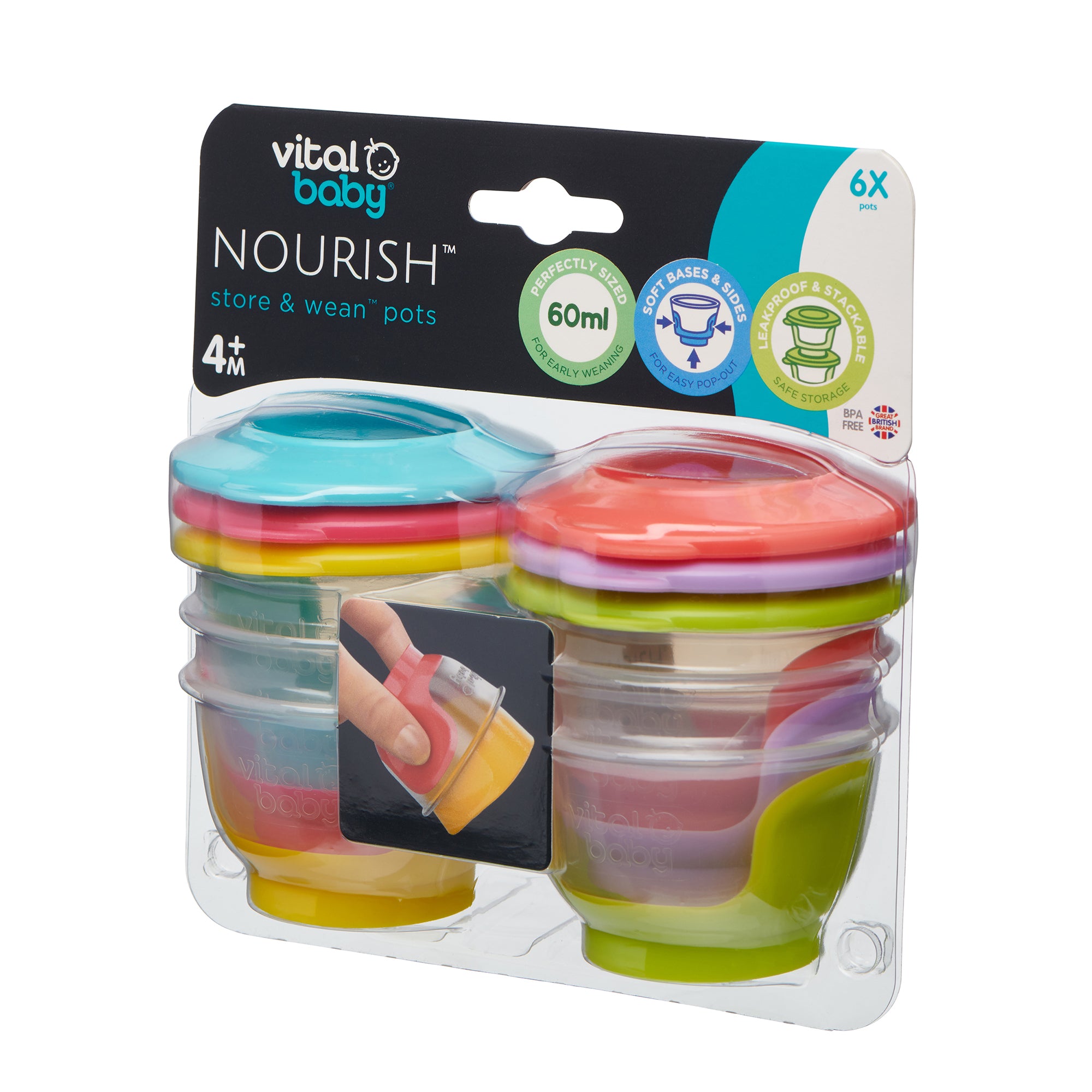 NOURISH Store & Wean Pots 60ml - 6pk