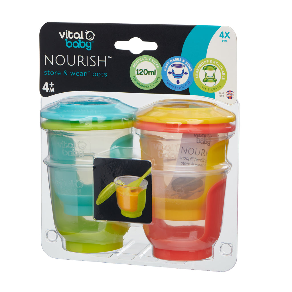 NOURISH Store & Wean Pots 120ml - 4pk