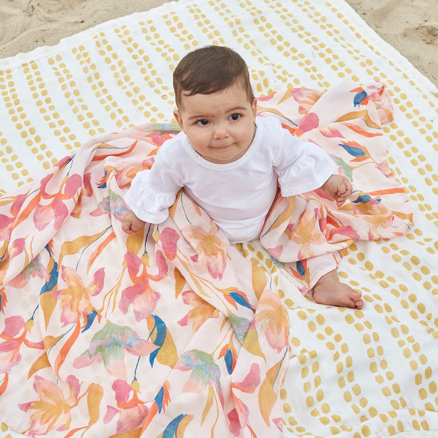 A+A Silky Soft Bamboo Muslin Swaddle - 3pk - Marine Gardens
