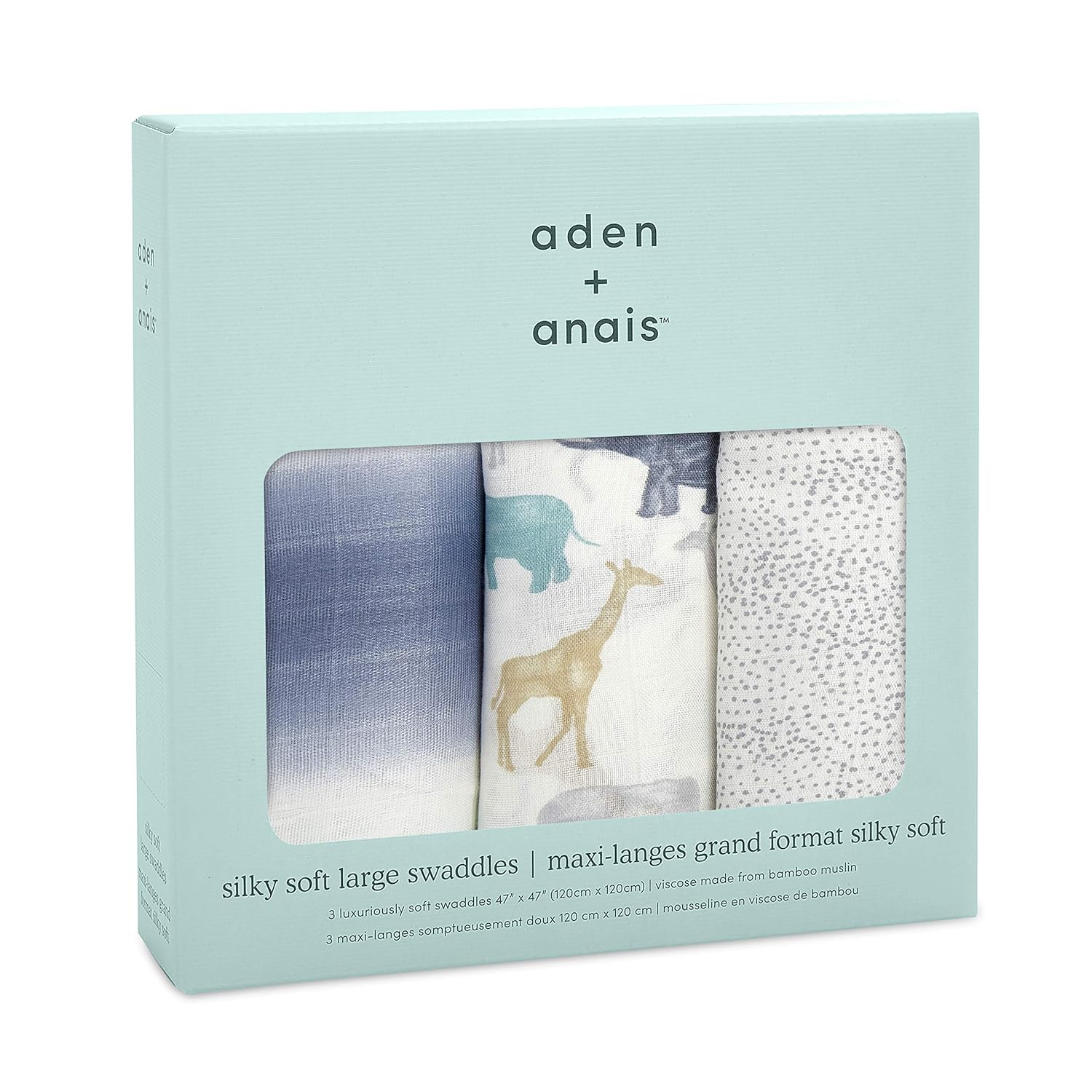 A+A Silky Soft Bamboo Muslin Swaddle - 3pk - Soft Expedition