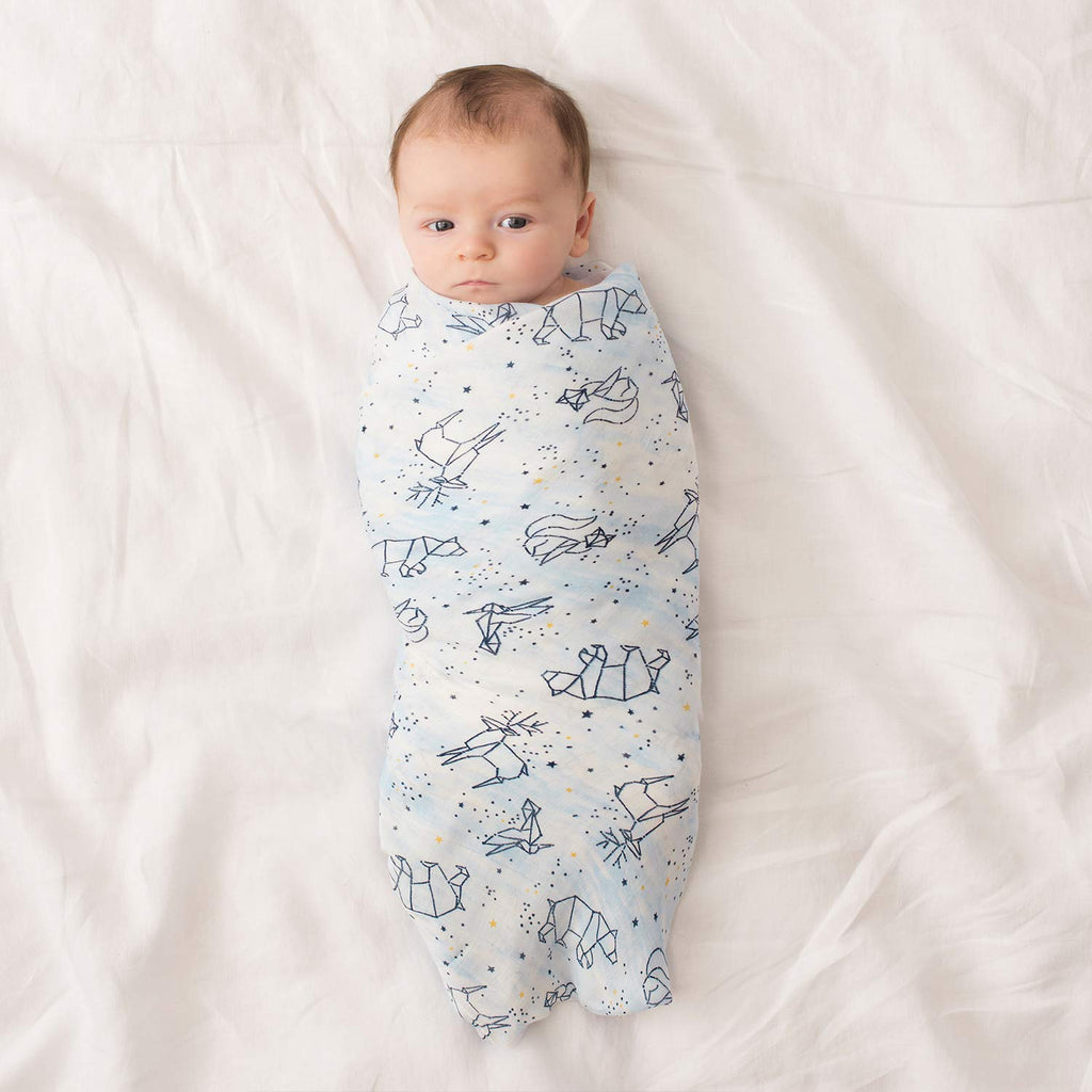 A+A Silky Soft Bamboo Muslin Swaddle 3pck - Stargaze